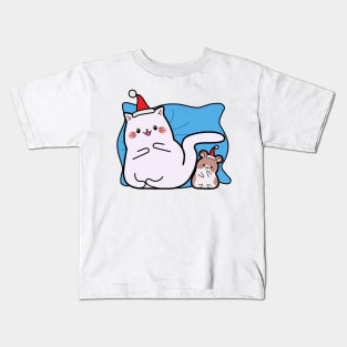 Kawaii style, Christmas, new year, mouse and cat kawaii, gifts Kids T-Shirt